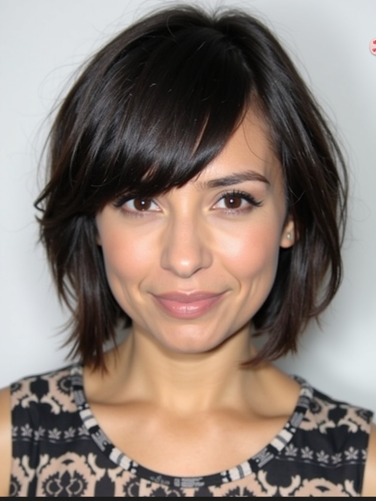French Bob with Side Swept Hair