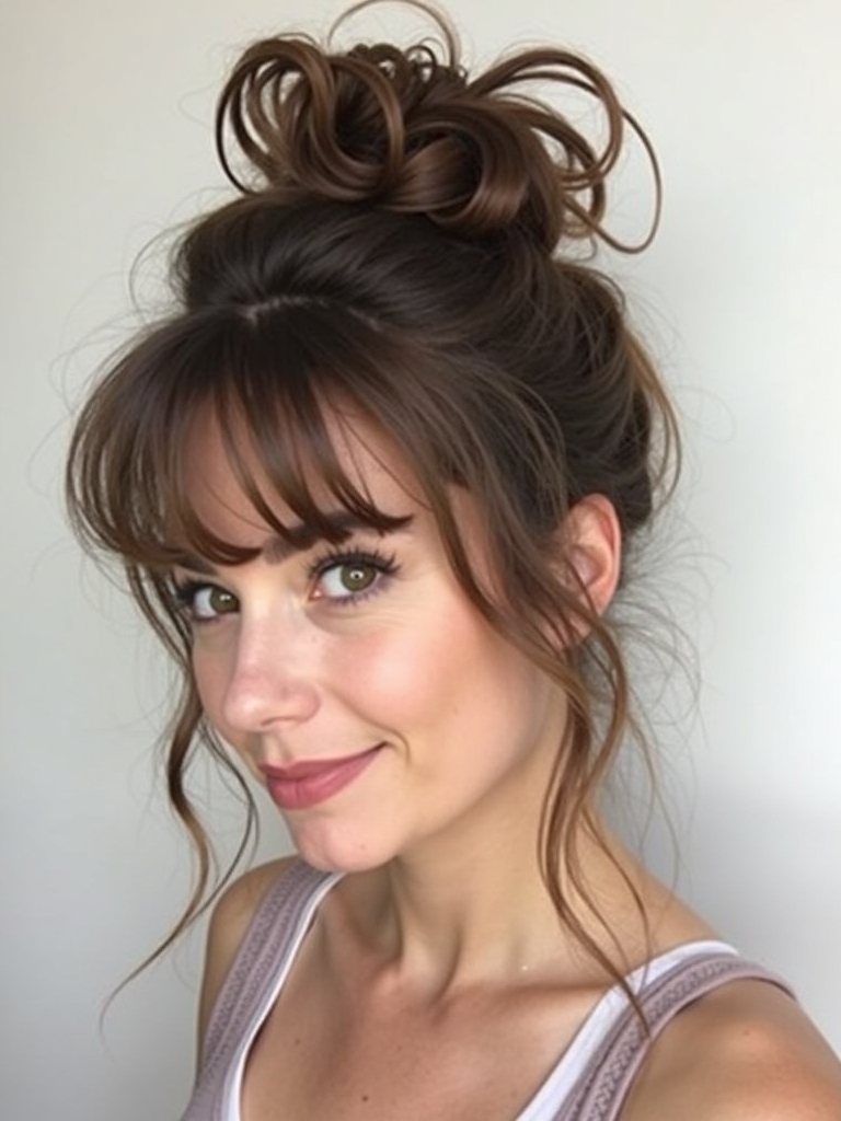 Collarbone Length Hair: Space Buns
