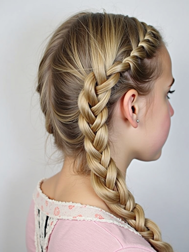 Hairstyles For School: Half-Up French Braid