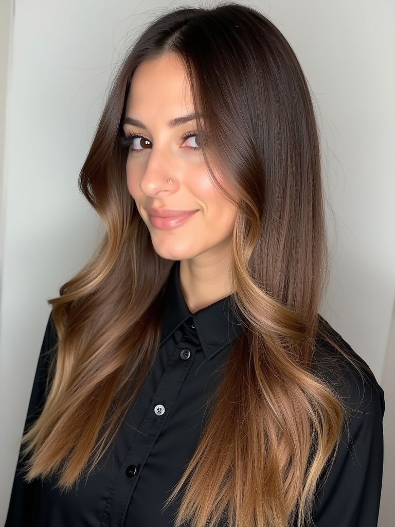 Caramel Balayage with Headband Braid