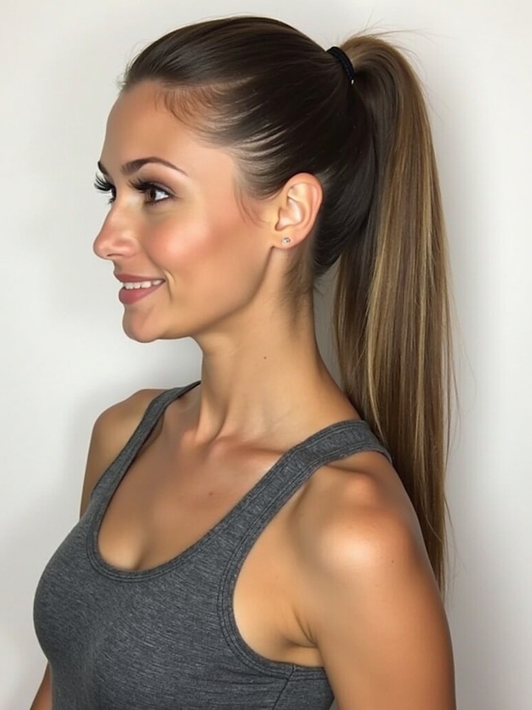 Hairstyles For School: Low Ponytail with a Middle Part