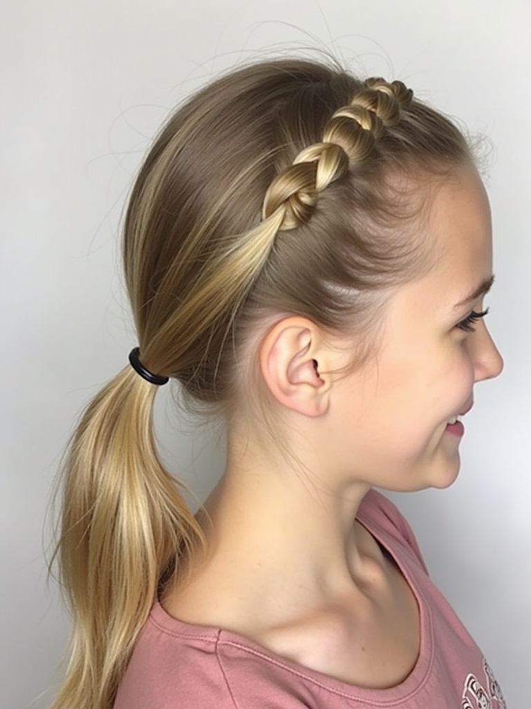 Easy Hairstyles For School: Side Part with Barrette