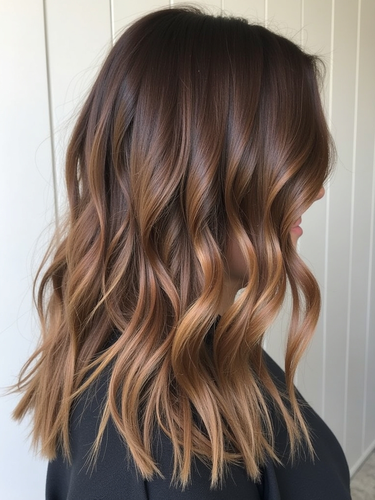 Honey Brown Balayage: Reverse Balayage