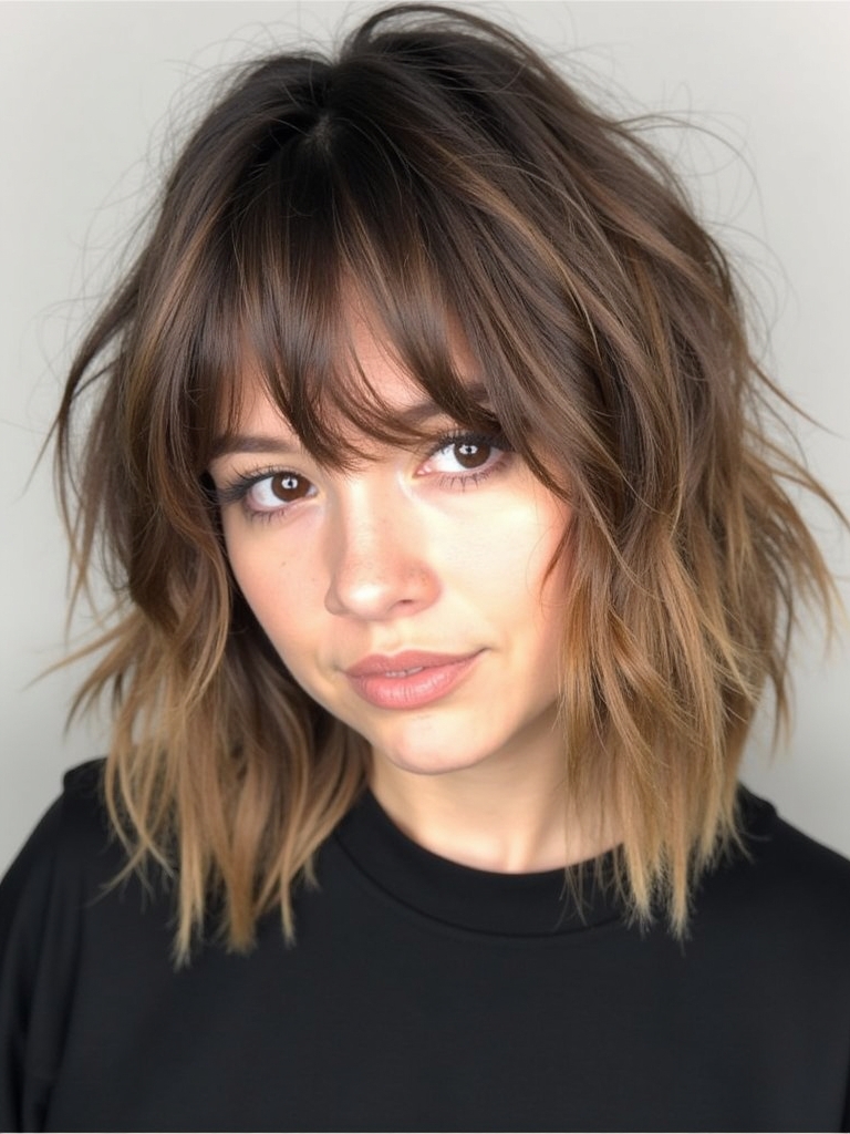 Blunt Face Framing Curtain Bangs