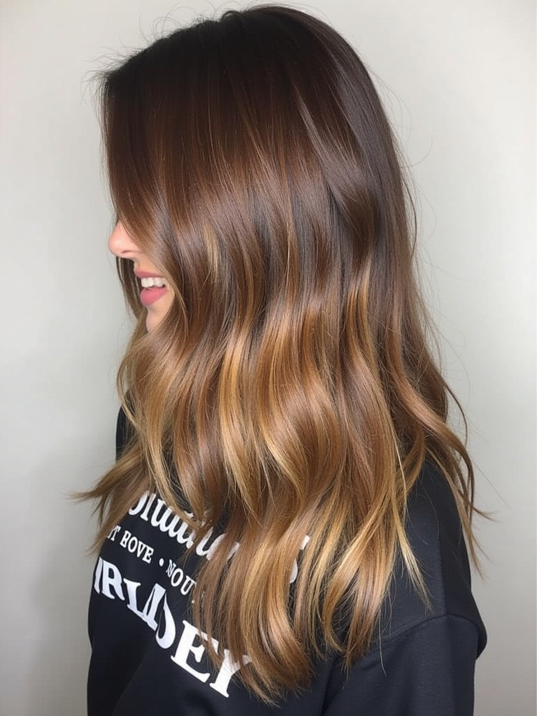 Honey Brown Balayage: Twisted Crown Braid