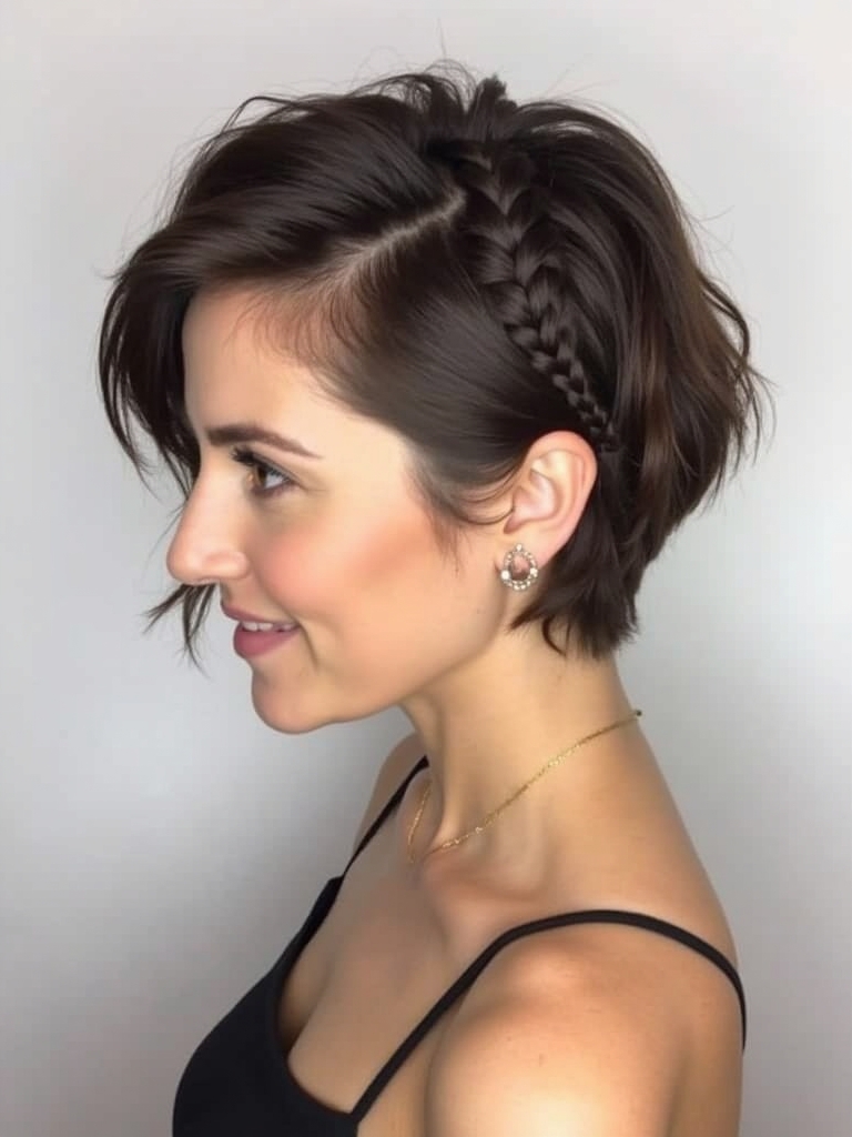 Collarbone Length Hair: Twisted Crown Braid