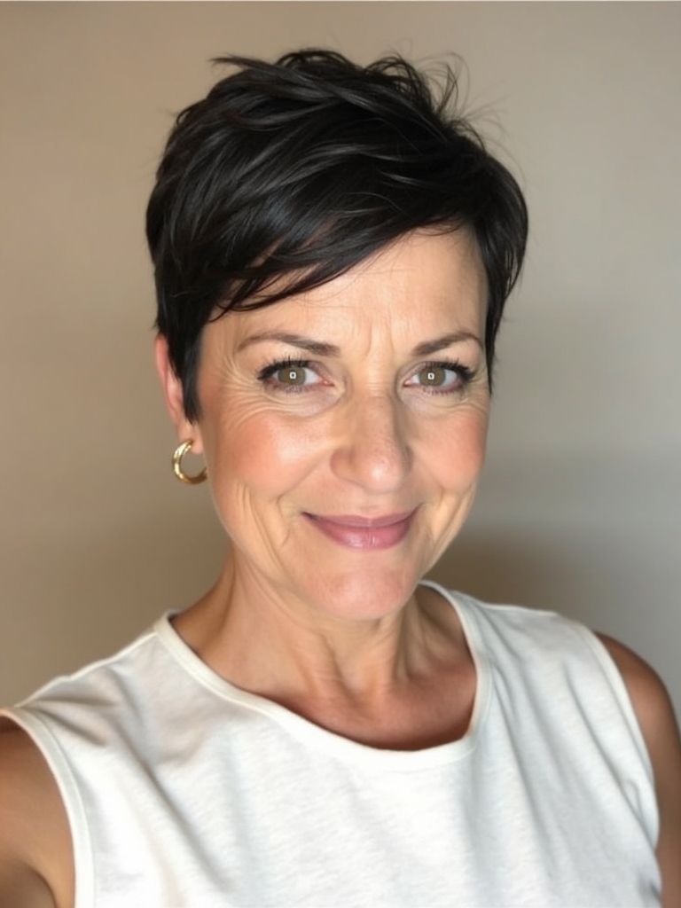 Hairstyles For Thin Hair Fine Over 50: Chin-Length Bob with Subtle Layers and Side Part
