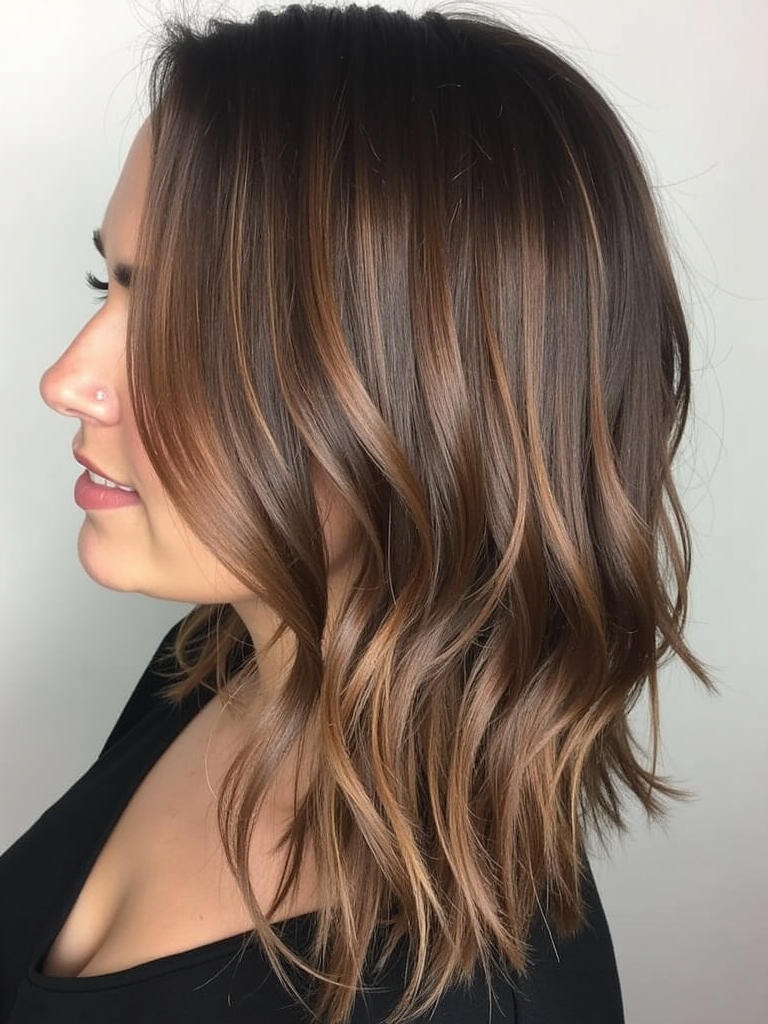 Honey Brown Balayage: Mushroom Brown Fusion
