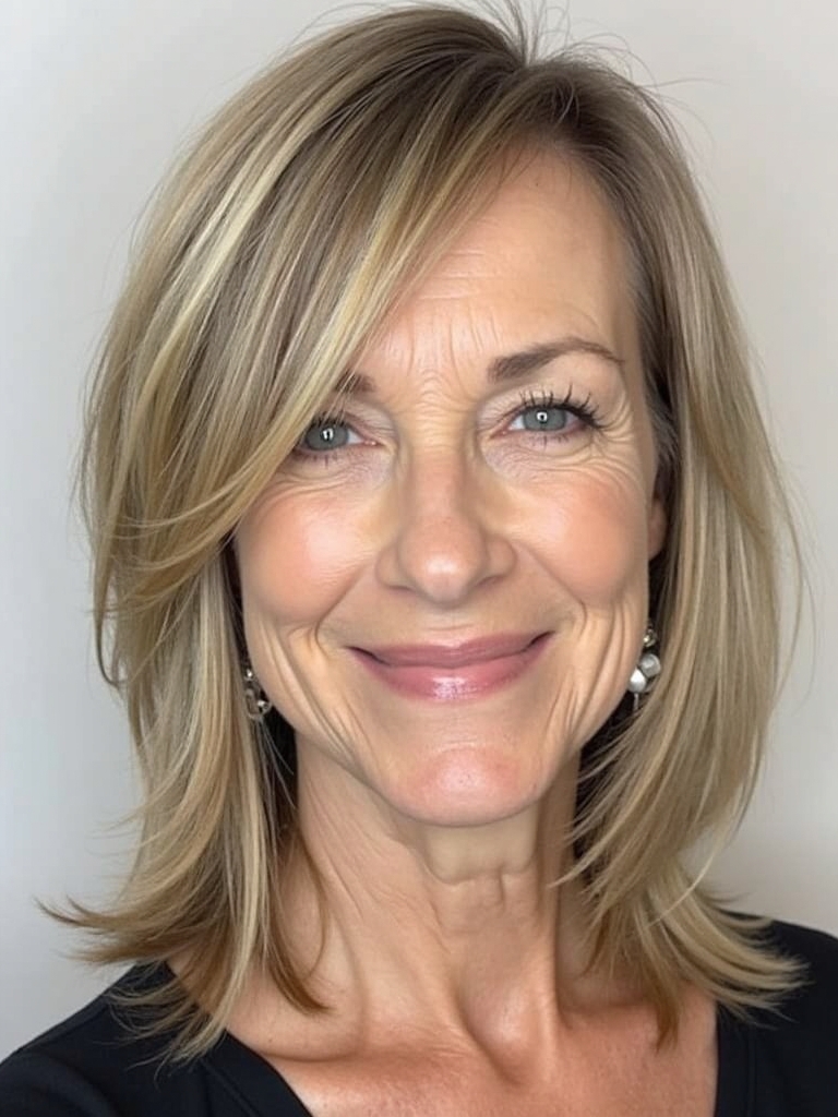 Hairstyles For Thin Fine Hair Over 60: Blunt Bob with Minimal Layers