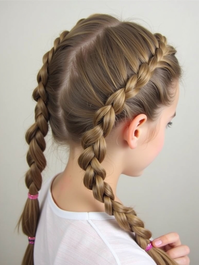 Easy Hairstyles For School: Space Buns with Braids