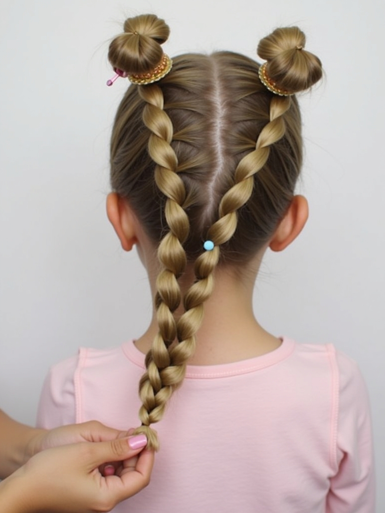 Easy Hairstyles For School: Double French Braids