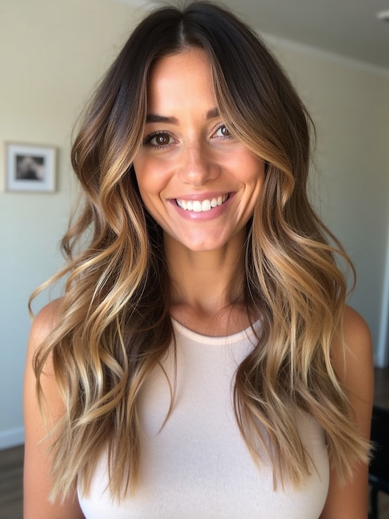 Honey Brown Balayage: Braided Beauty