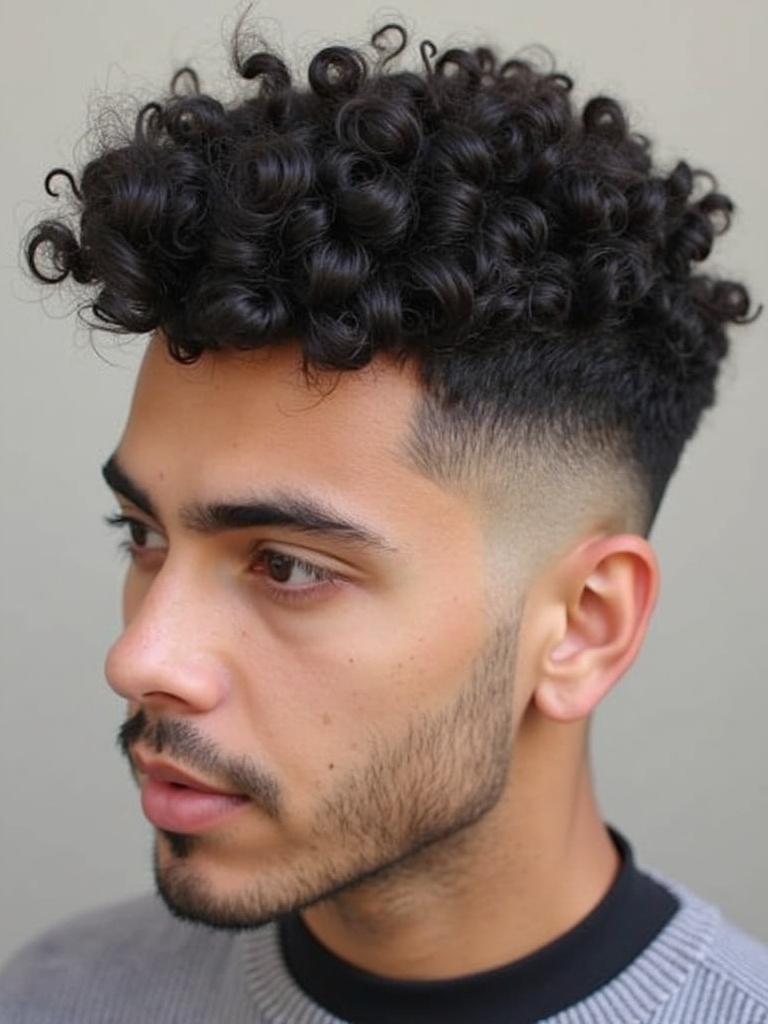Men's Short Curly Hairstyles: The Undercut with Finger Coils