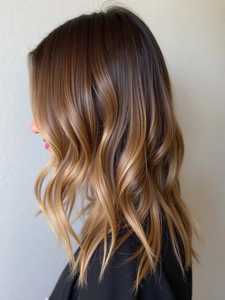 Honey Brown Balayage: Face-Framing Highlights