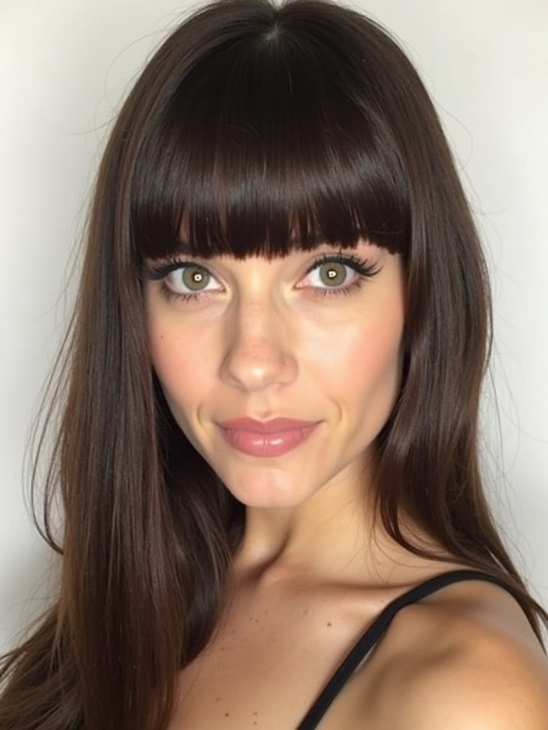 Face Framing Curtain Bangs for Square Faces