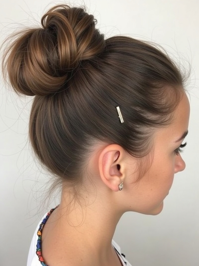 Cute Easy Hairstyles: Space Buns with Glitter Roots