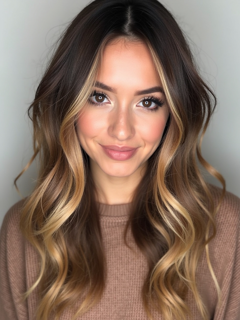 Honey Brown Balayage: Dimensional Color