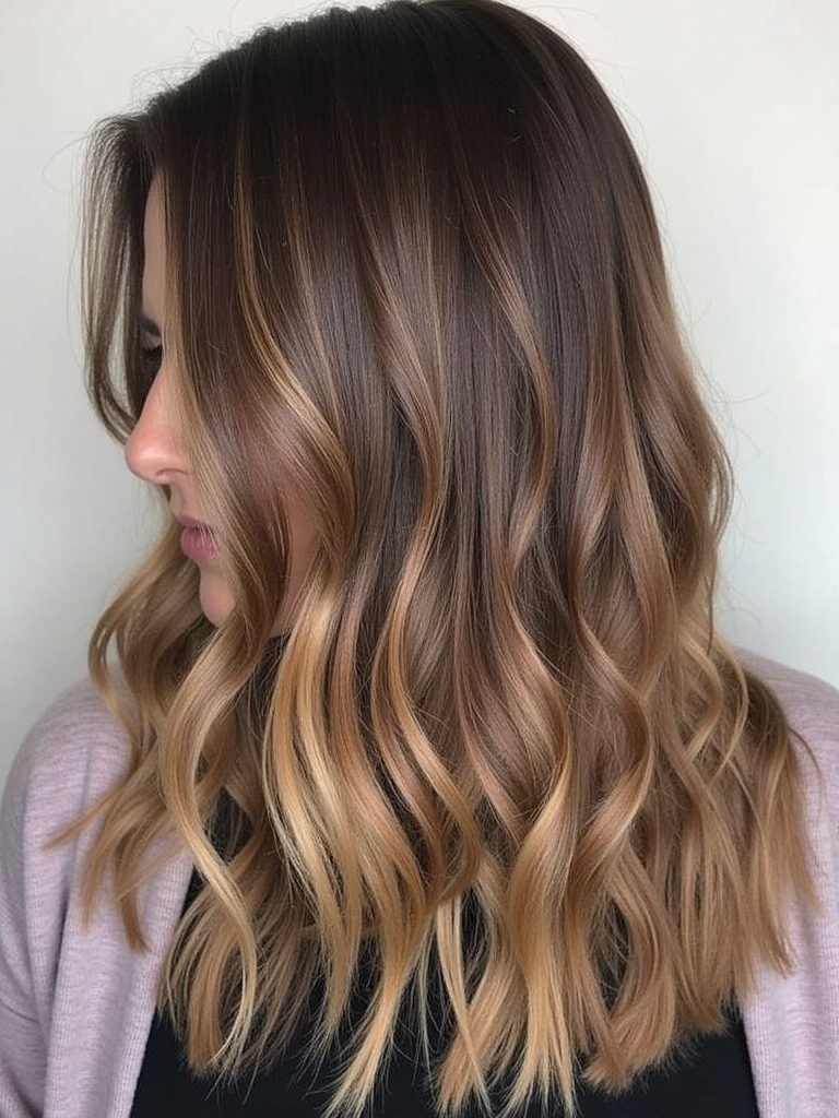 Sleek Caramel Balayage Ponytail