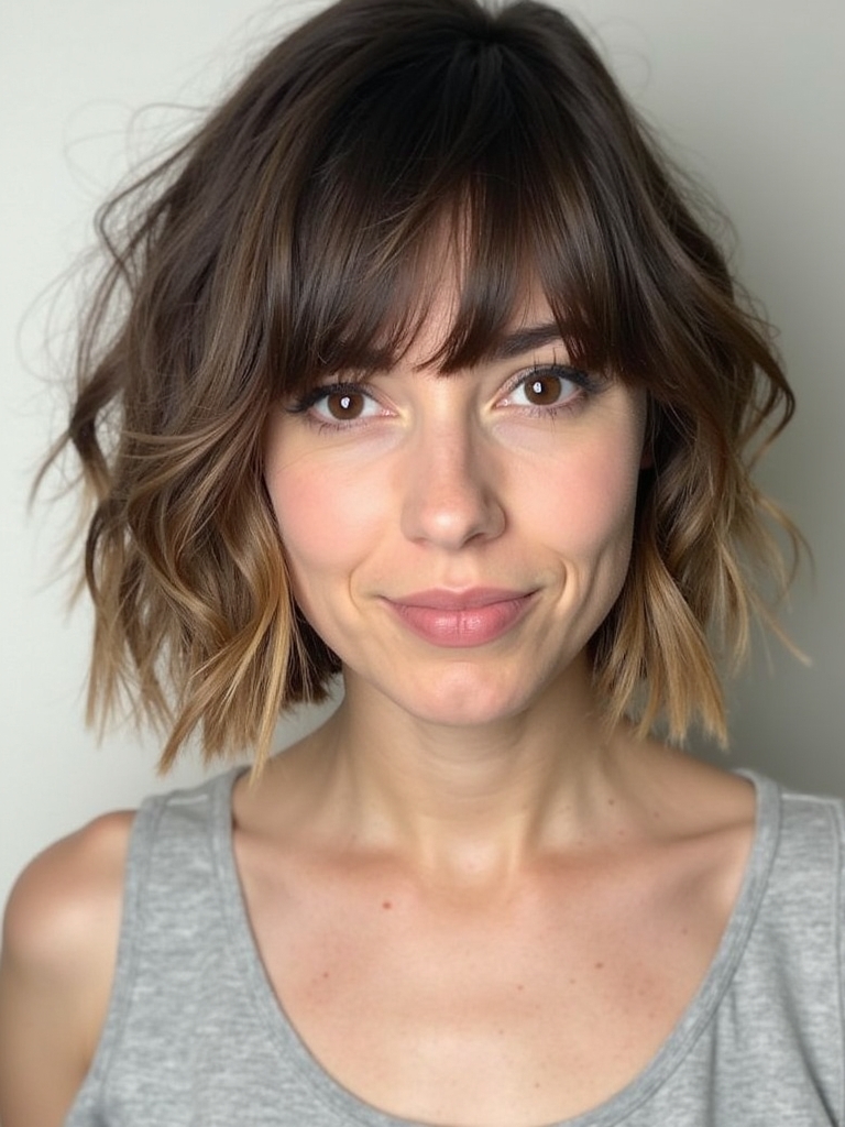 Collarbone Length Hair: Balayage Highlights