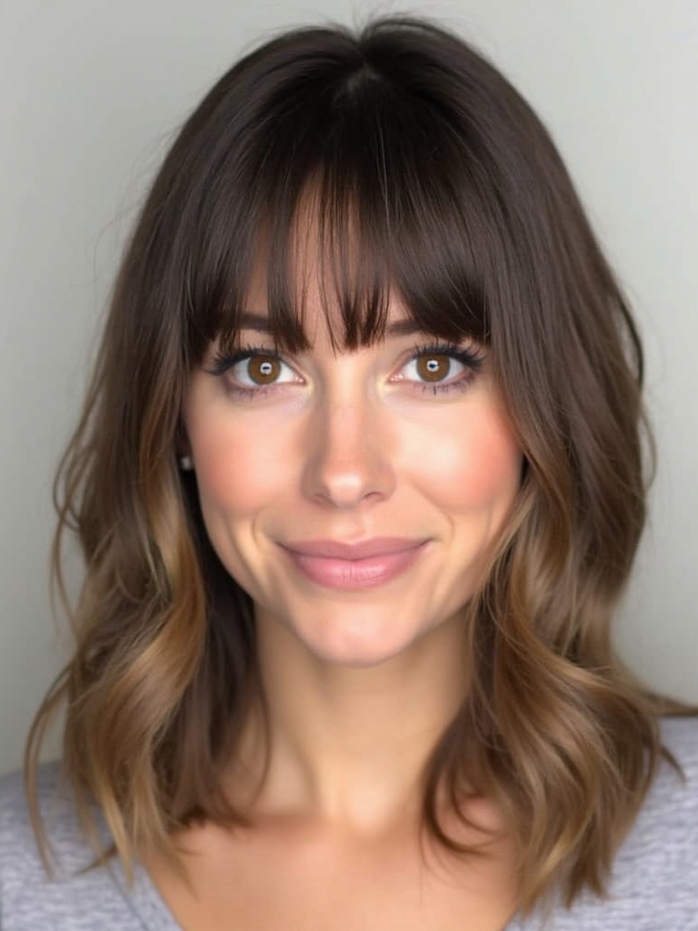 Layered Face Framing Curtain Bangs