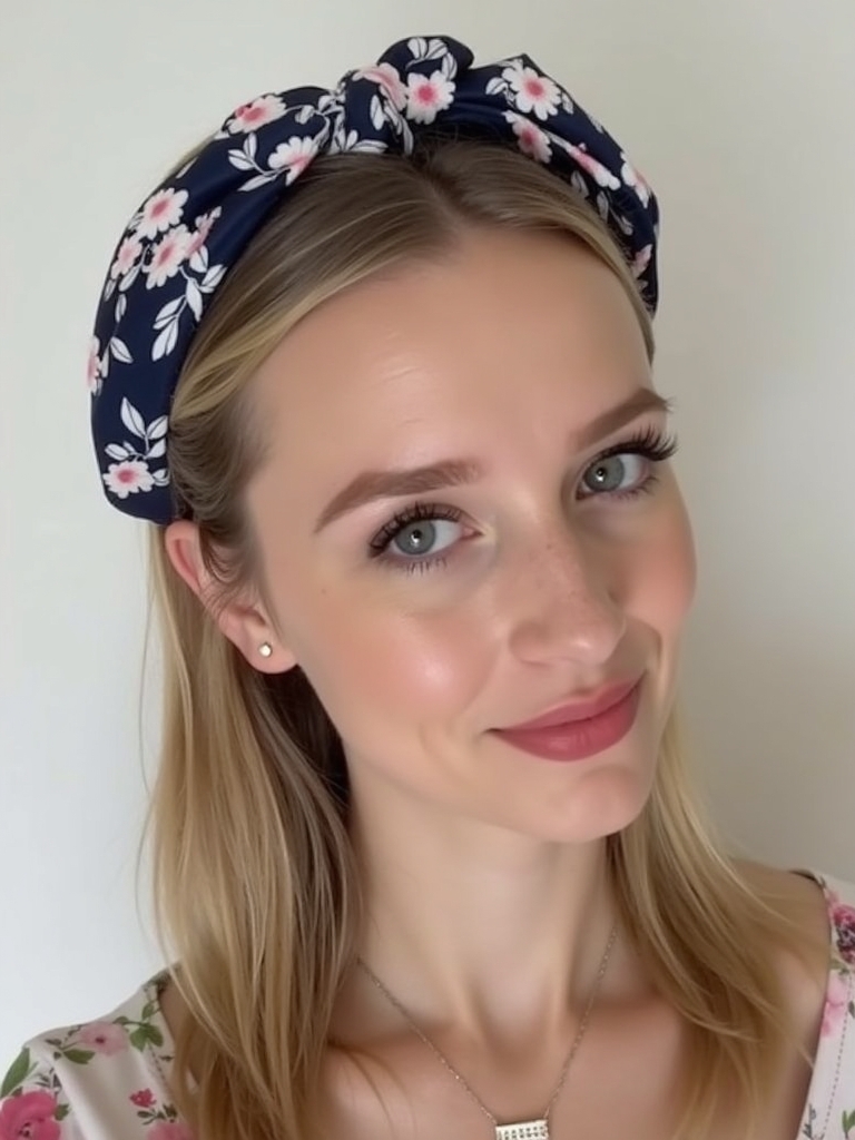 Cute Easy Hairstyles: Scarf-Wrapped Ponytail