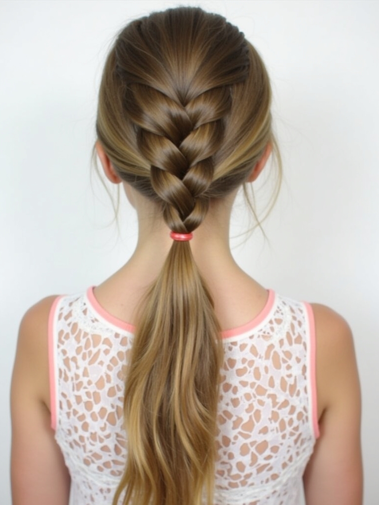 Easy Hairstyles For School: Accessorized Low Ponytail