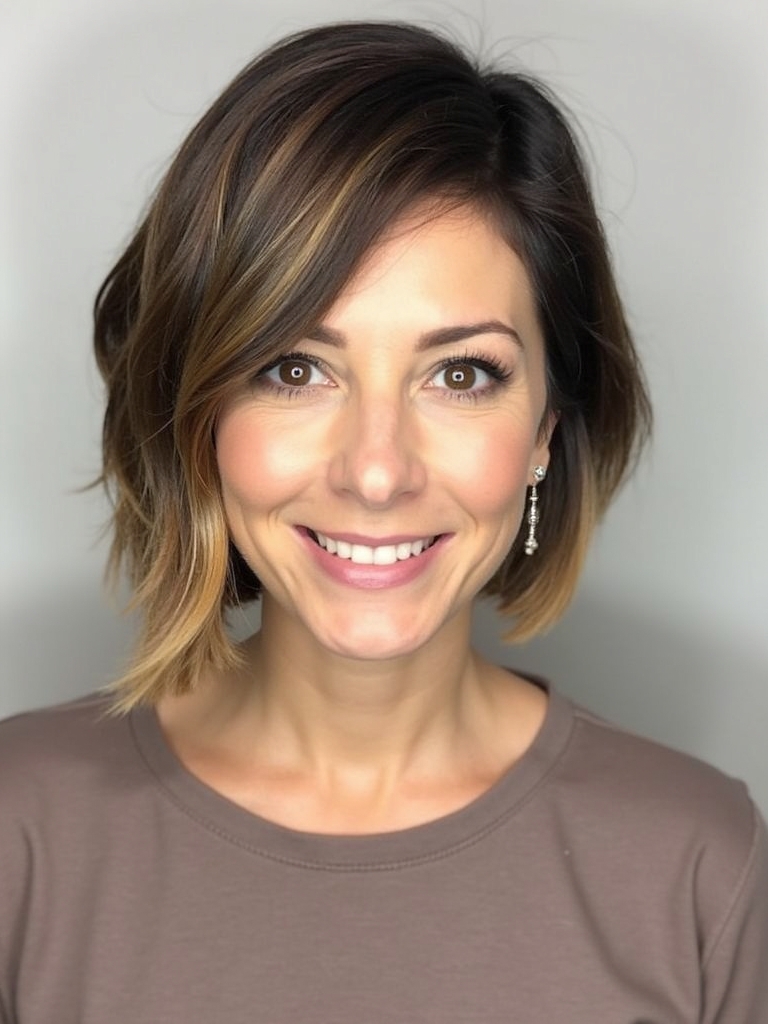 Angled Bob Haircut with Face-Framing Layers