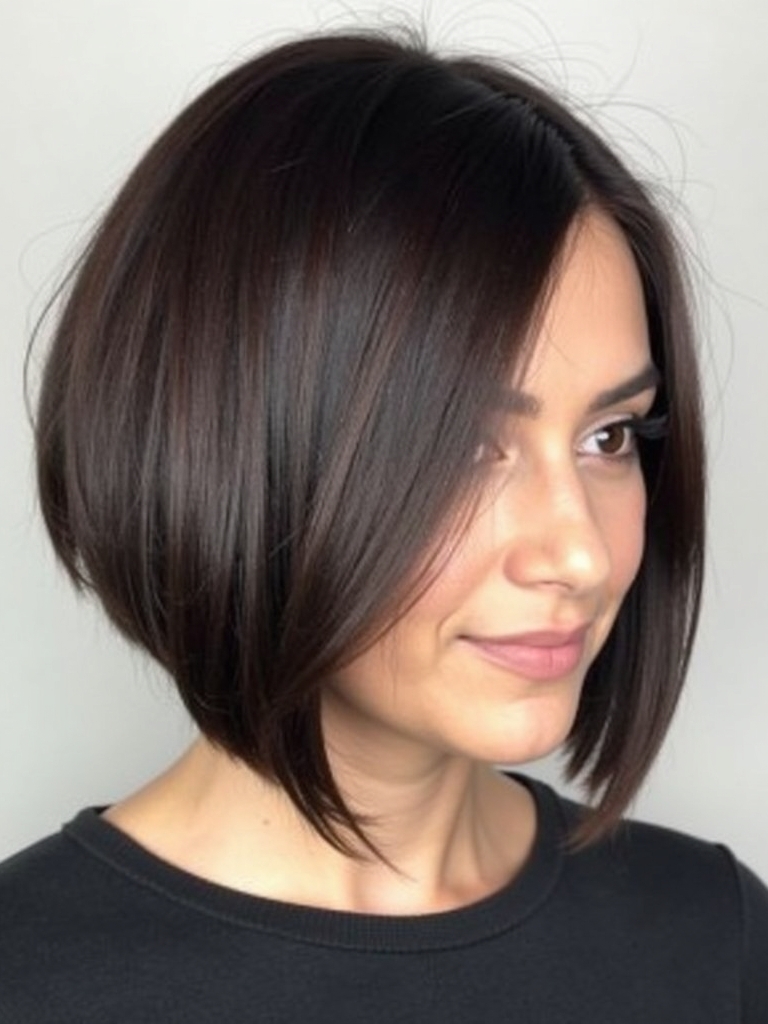 Angled Bob Haircut with Choppy Layers