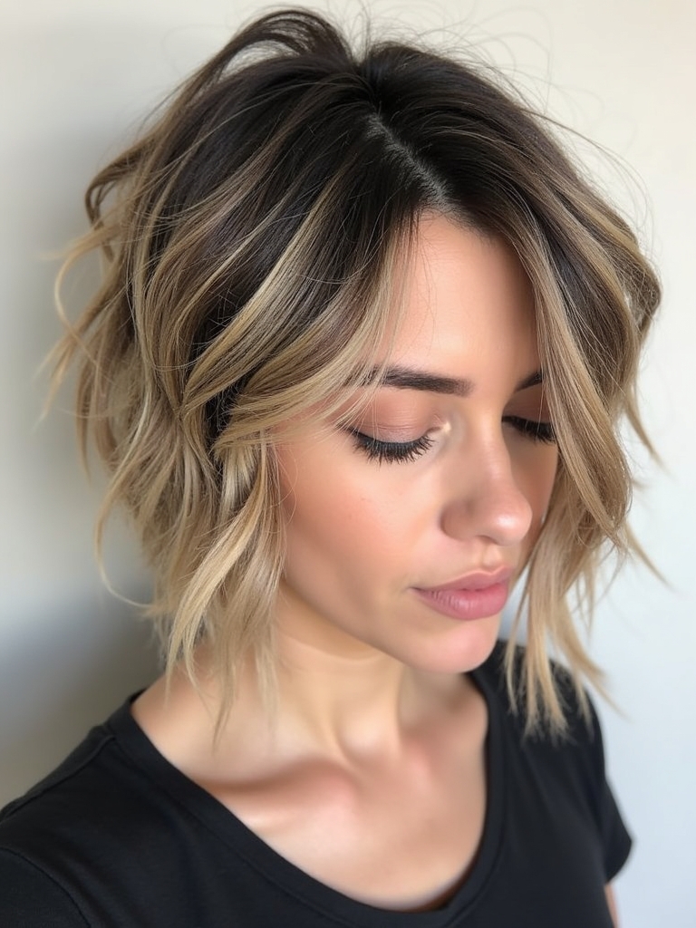 Angled Bob Haircut for Thick Hair