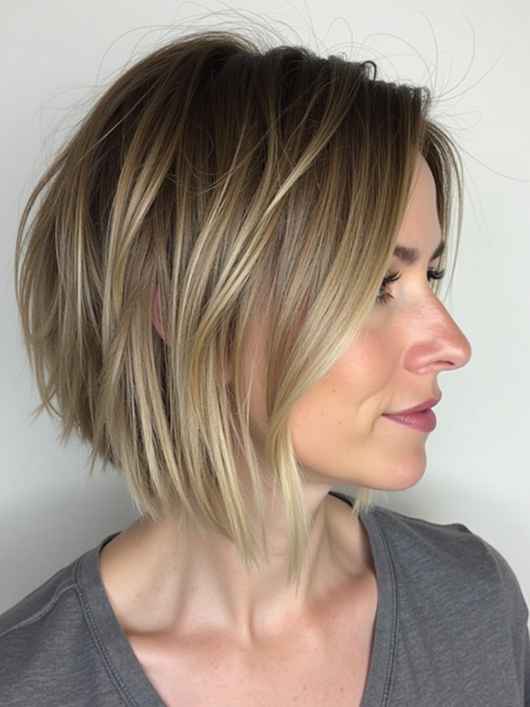 Asymmetrical Angled Bob Haircut