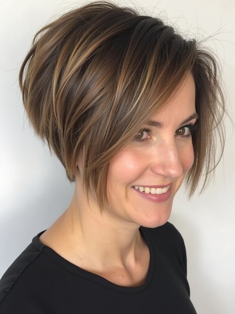 Inverted Angled Bob Haircut