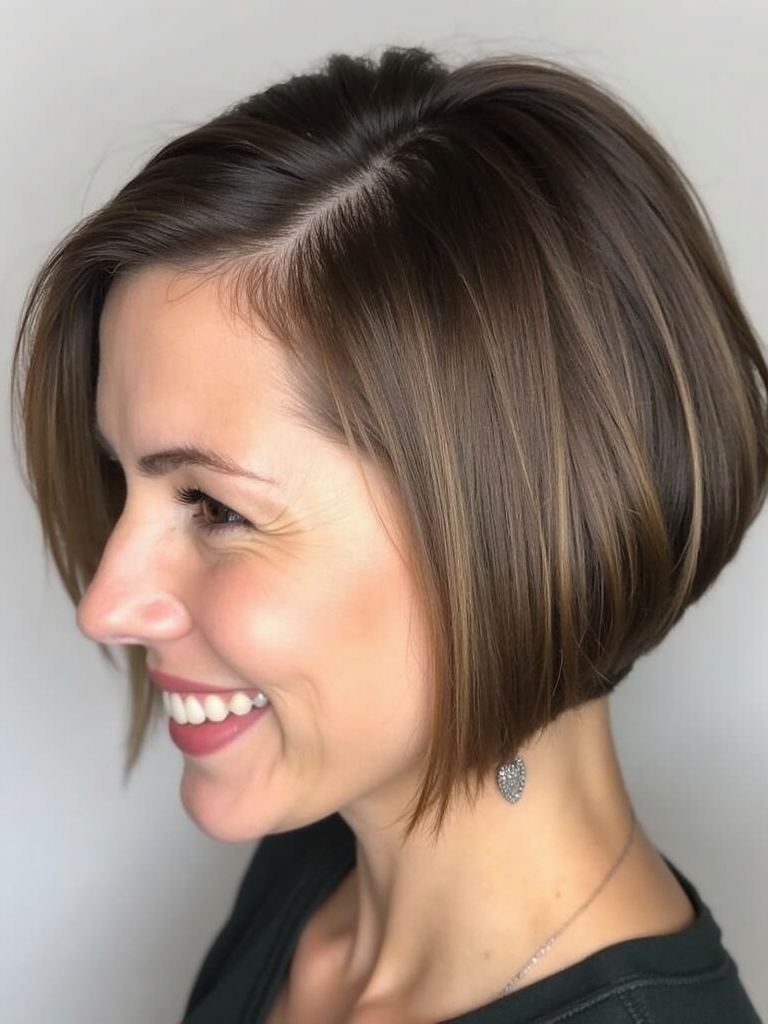 Angled Bob Haircut with A-Line Shape