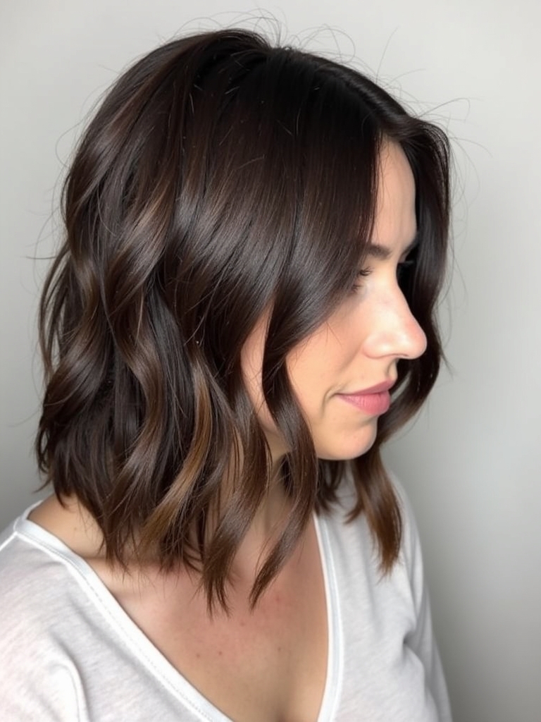 Collarbone Length Hair: With Side-Swept Bangs