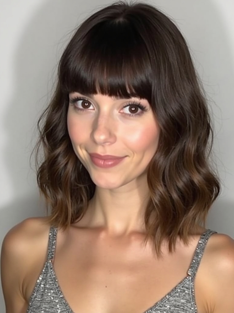 Face Framing Curtain Bangs for Long Hair