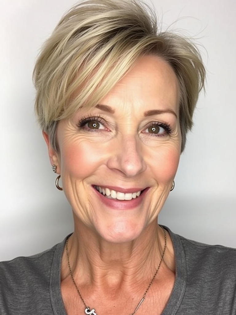 Hairstyles For Thin Hair Fine Over 50: Angled Lob with Soft Waves
