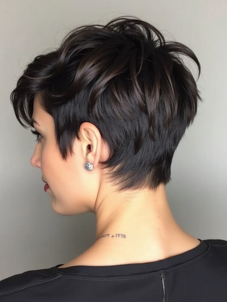 Pixie Cut Back View: Geometric Precision