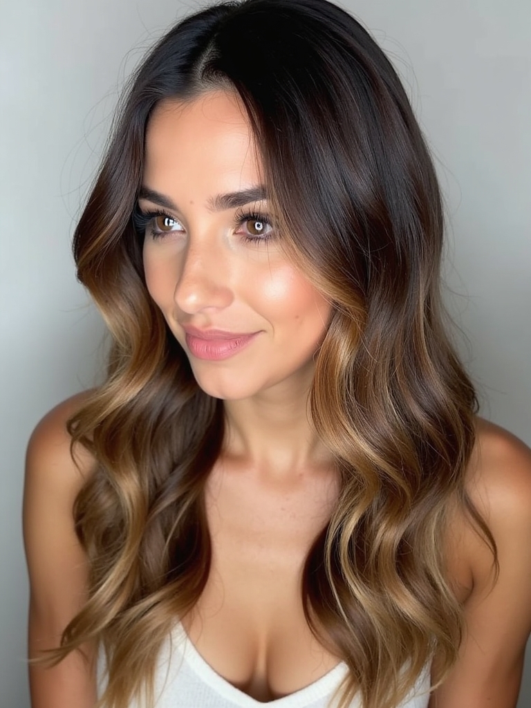 Caramel Balayage with Lowlights