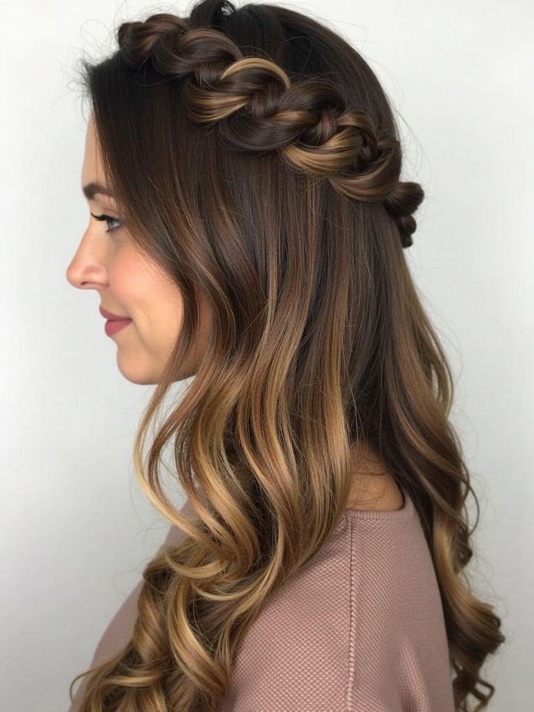 Curly Caramel Balayage Hairstyle