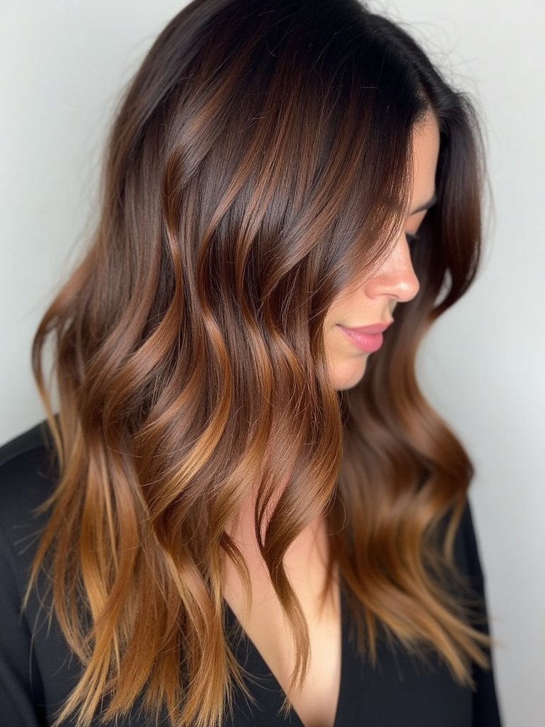 Textured Caramel Balayage Lob