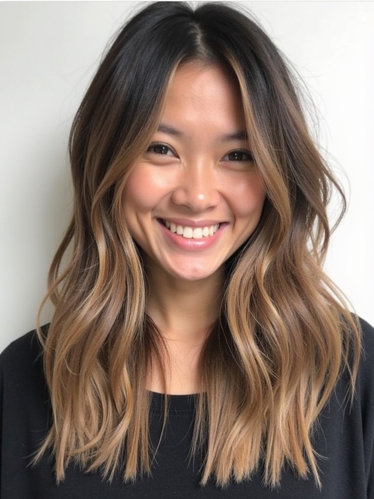Wavy Caramel Balayage Bob