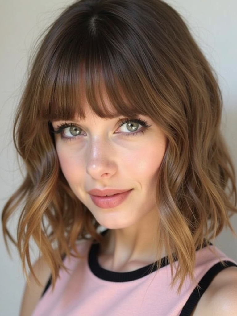 Side-Swept Face Framing Curtain Bangs
