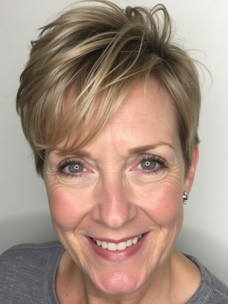 Hairstyles For Thin Hair Fine Over 50: Chin-Length Bob with Wispy Bangs