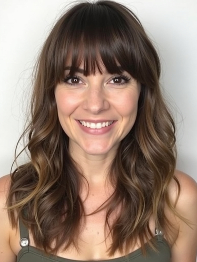Bold and Dramatic Face Framing Curtain Bangs