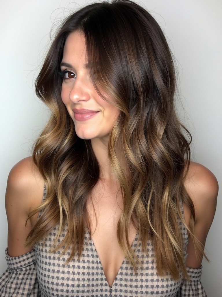 Bold Caramel Balayage Contrast