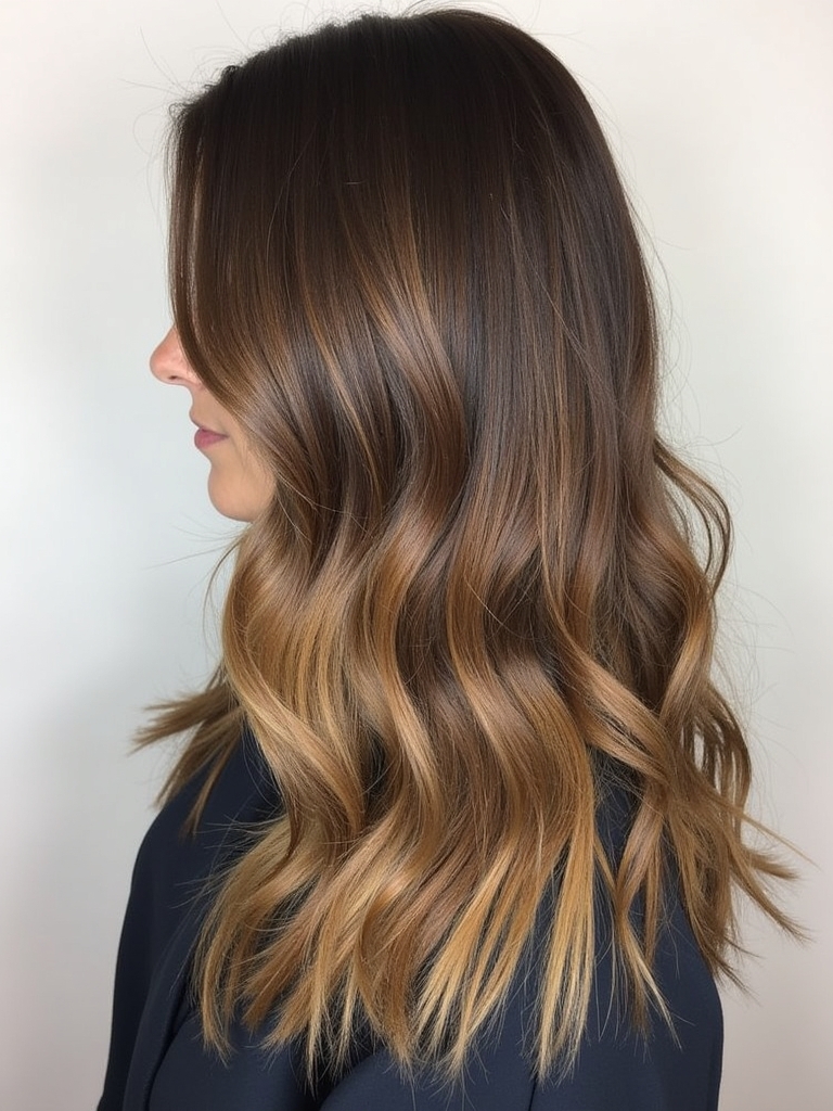 Honey Brown Balayage: Golden Embrace