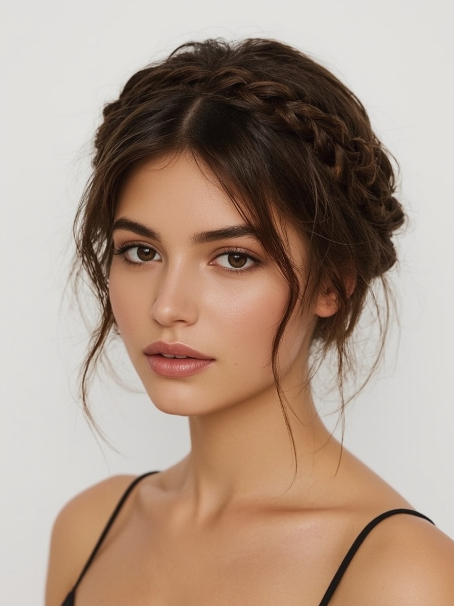 Grad Hairstyles: Curled Half-Updo with Pearl Details