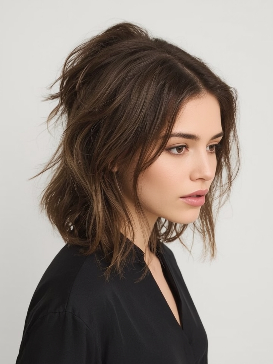 The Two-Tone Color Butterfly Haircut Long Hair For Round Face