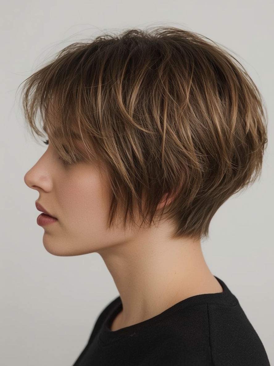The Red-Toned Butterfly Haircut Long Hair For Round Face
