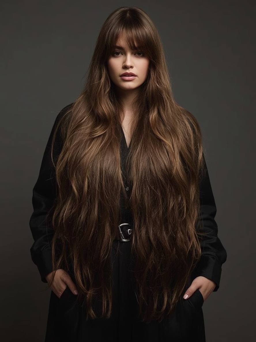 The Low Ponytail Butterfly Haircut Long Hair For Round Face
