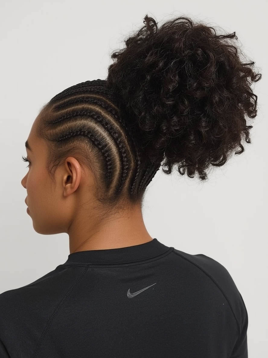 Hair Styles Natural Hair Black: High Bun with Curls